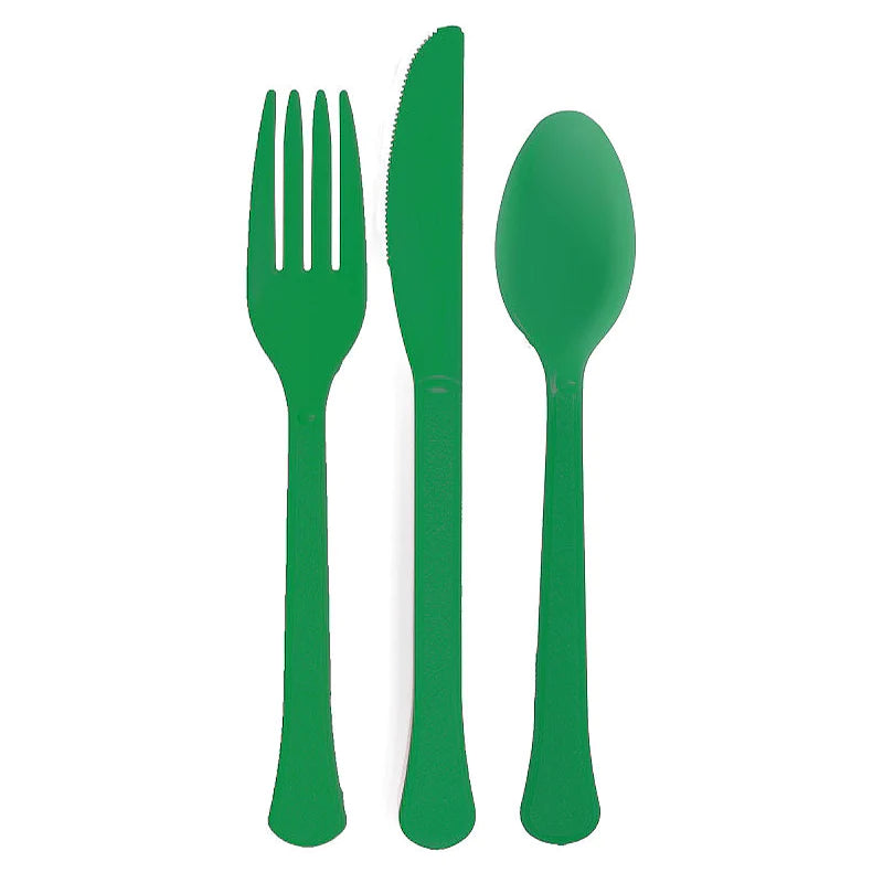 Festive Green Heavy Weight Assorted Cutlery