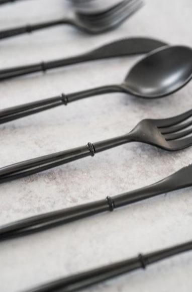 All Black Assorted Plastic Flatware
