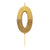 Gold Glitter Number Candle 0