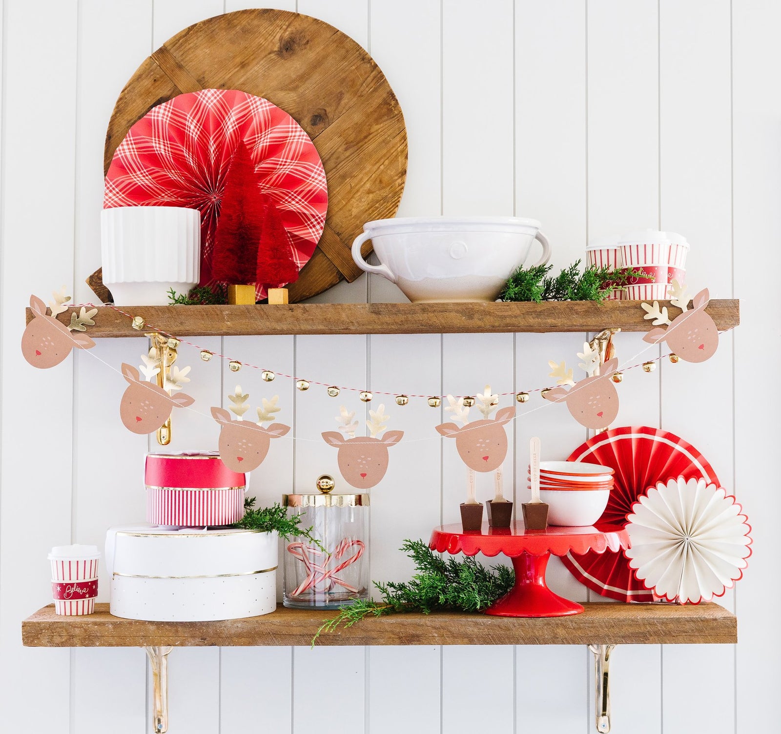 Dear Rudolph Reindeer and Bells Banner Set
