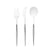 Silver & White Plastic Cutlery - 36PC