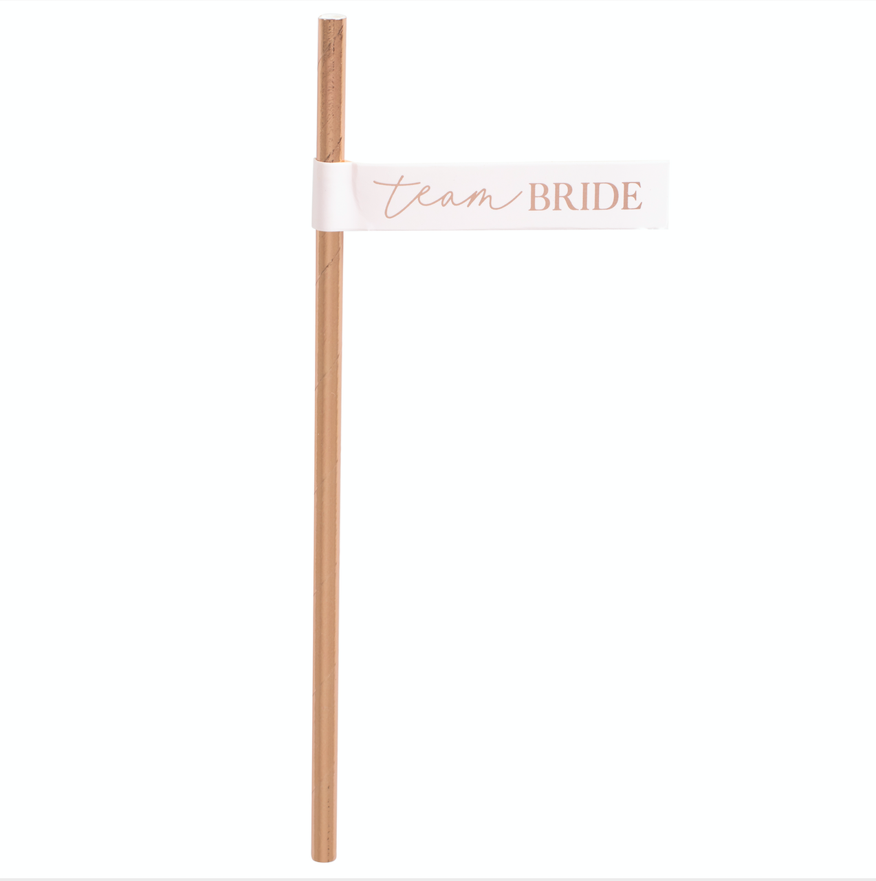 Rose Gold Team Bride Flag Straws