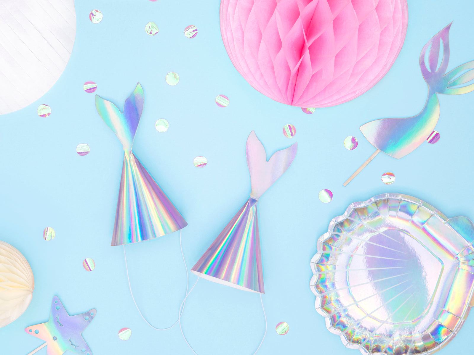 Iridescent Mermaid Party Hats