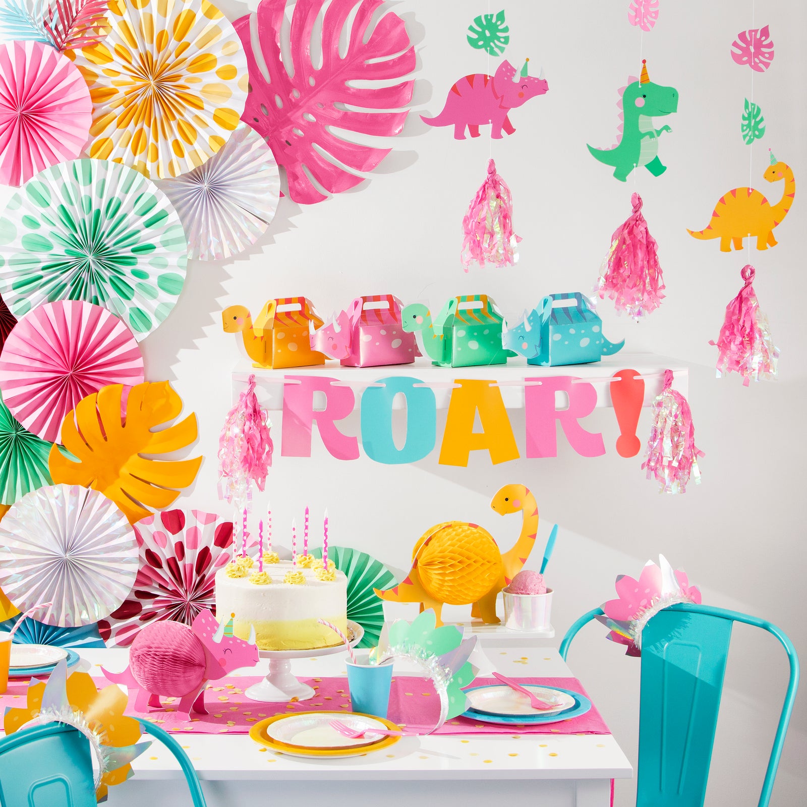 Girl Dino Party Centerpiece