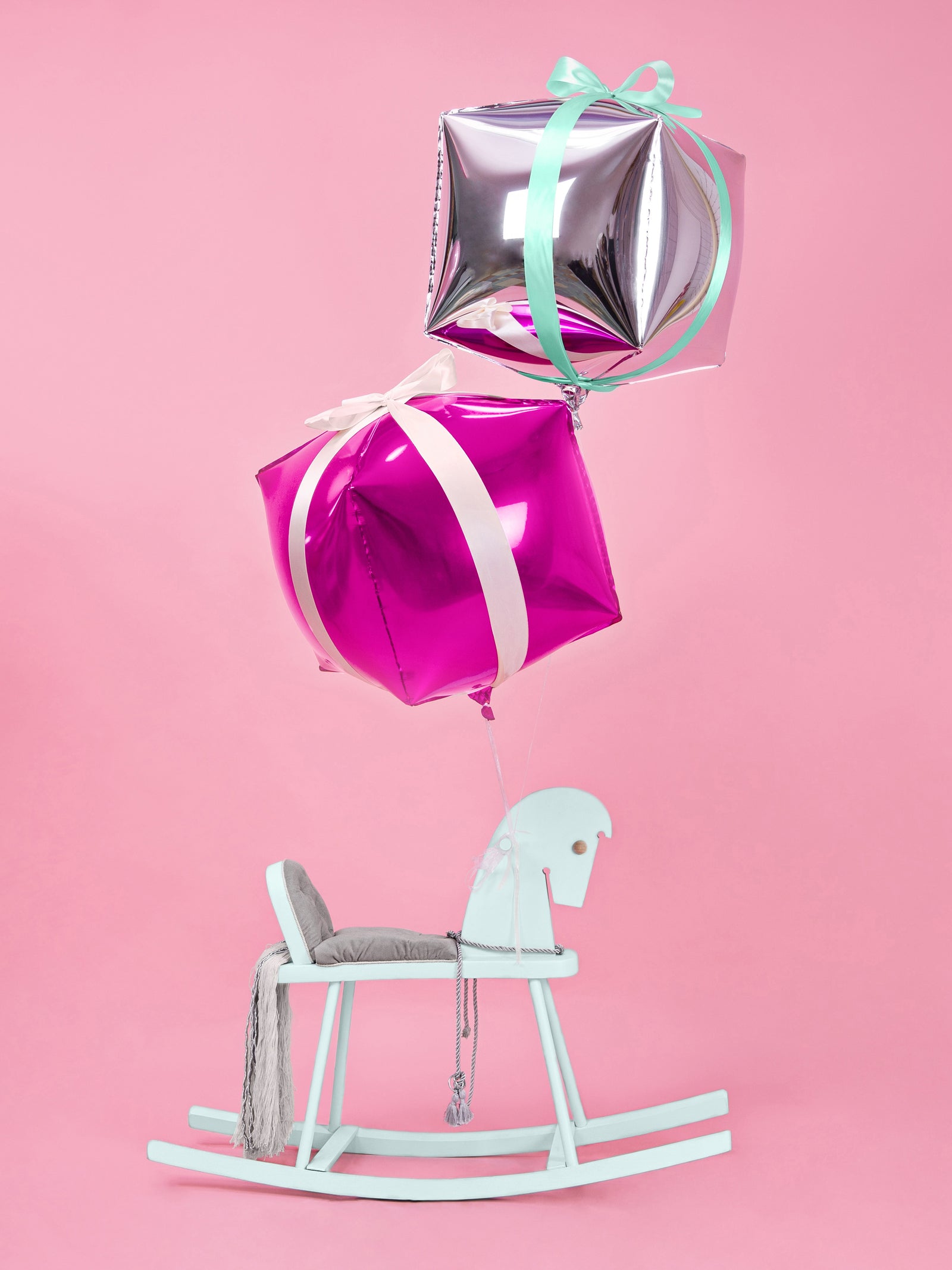 Dark Pink Cube Foil Balloon