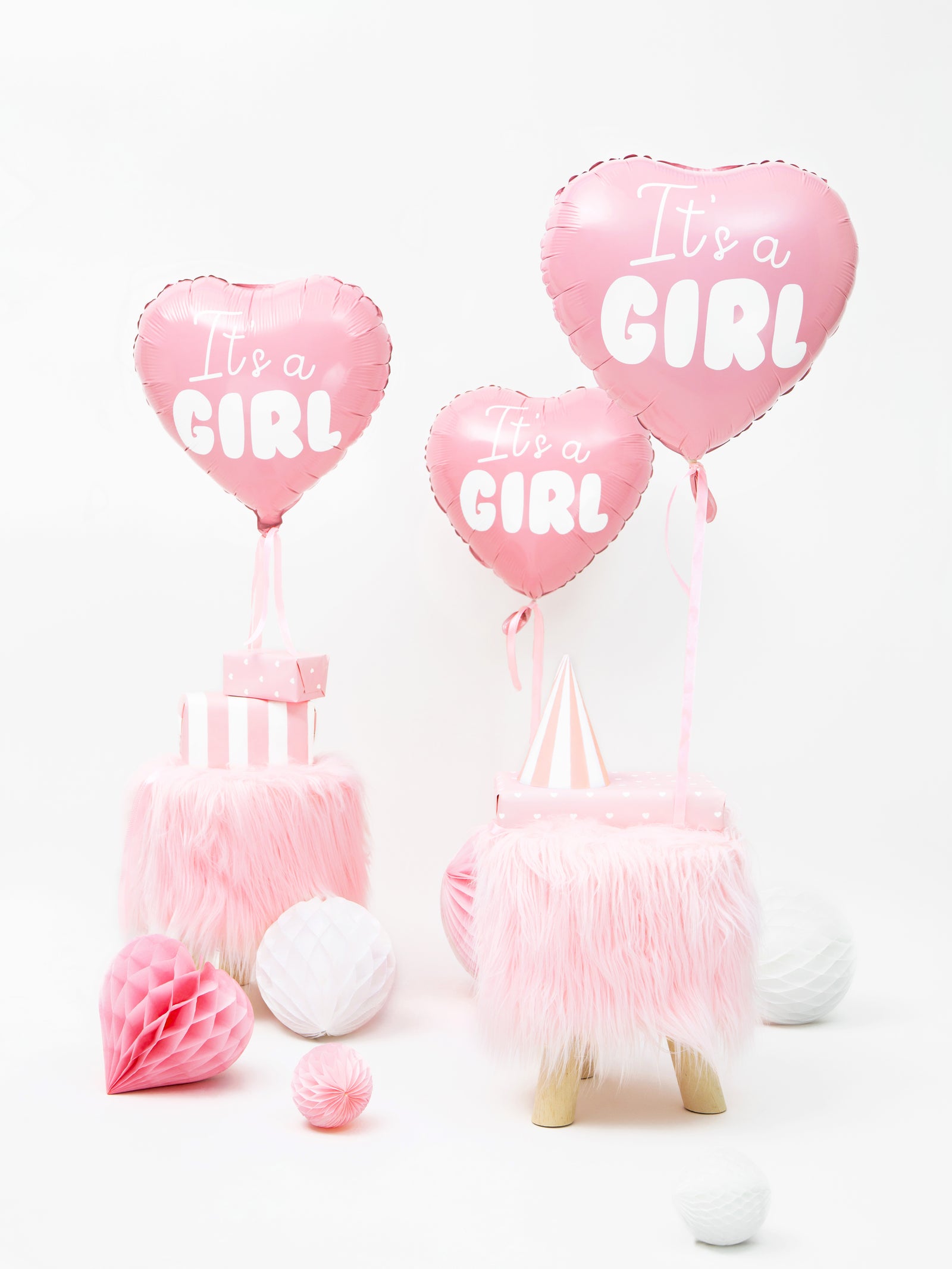 Light Pink It's a Girl Heart Foil Balloon