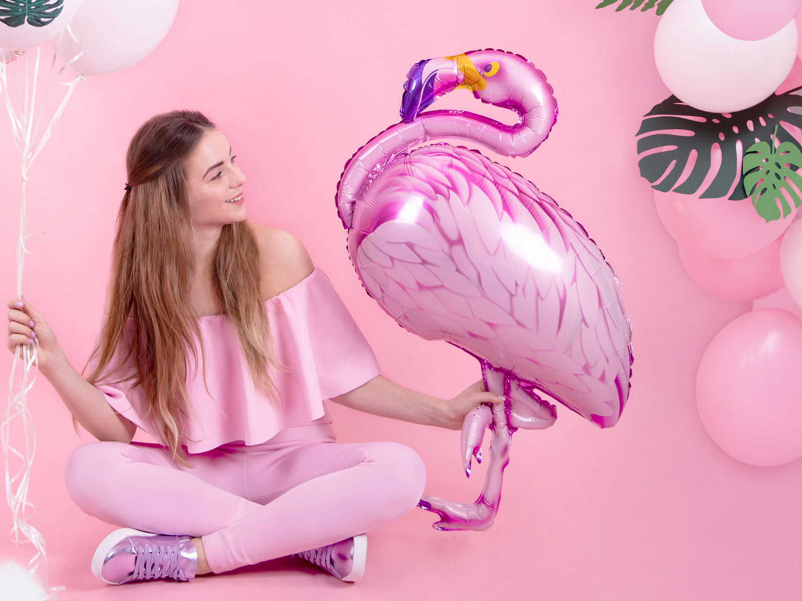 Pink Flamingo Shape Foil Balloon