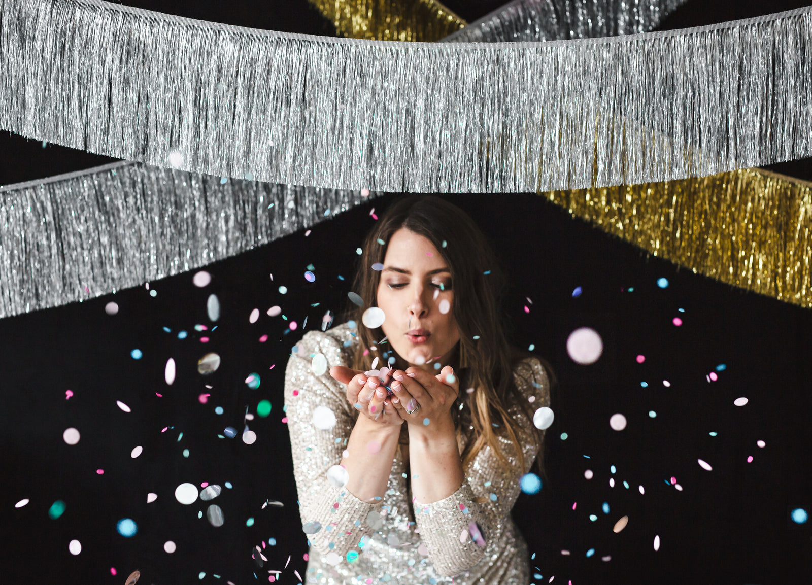 Silver Tinsel Fringe Garland