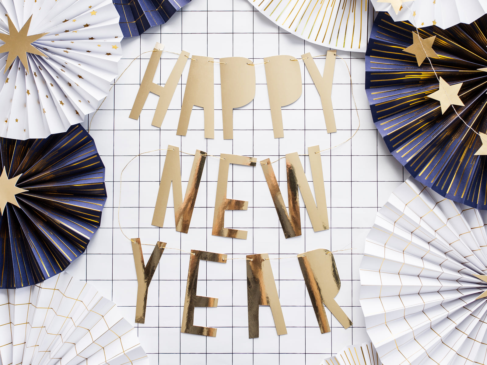 Gold Happy New Year Banner