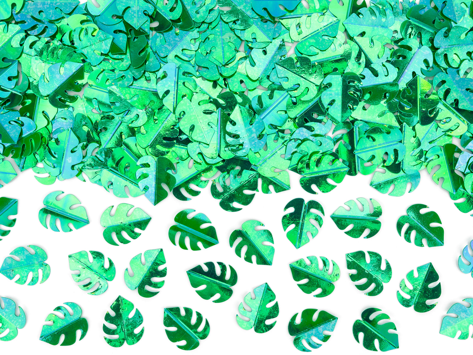 Metallic Green Monstera Leaves Confetti