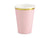 Light Pink Paper Cups Gold Edge