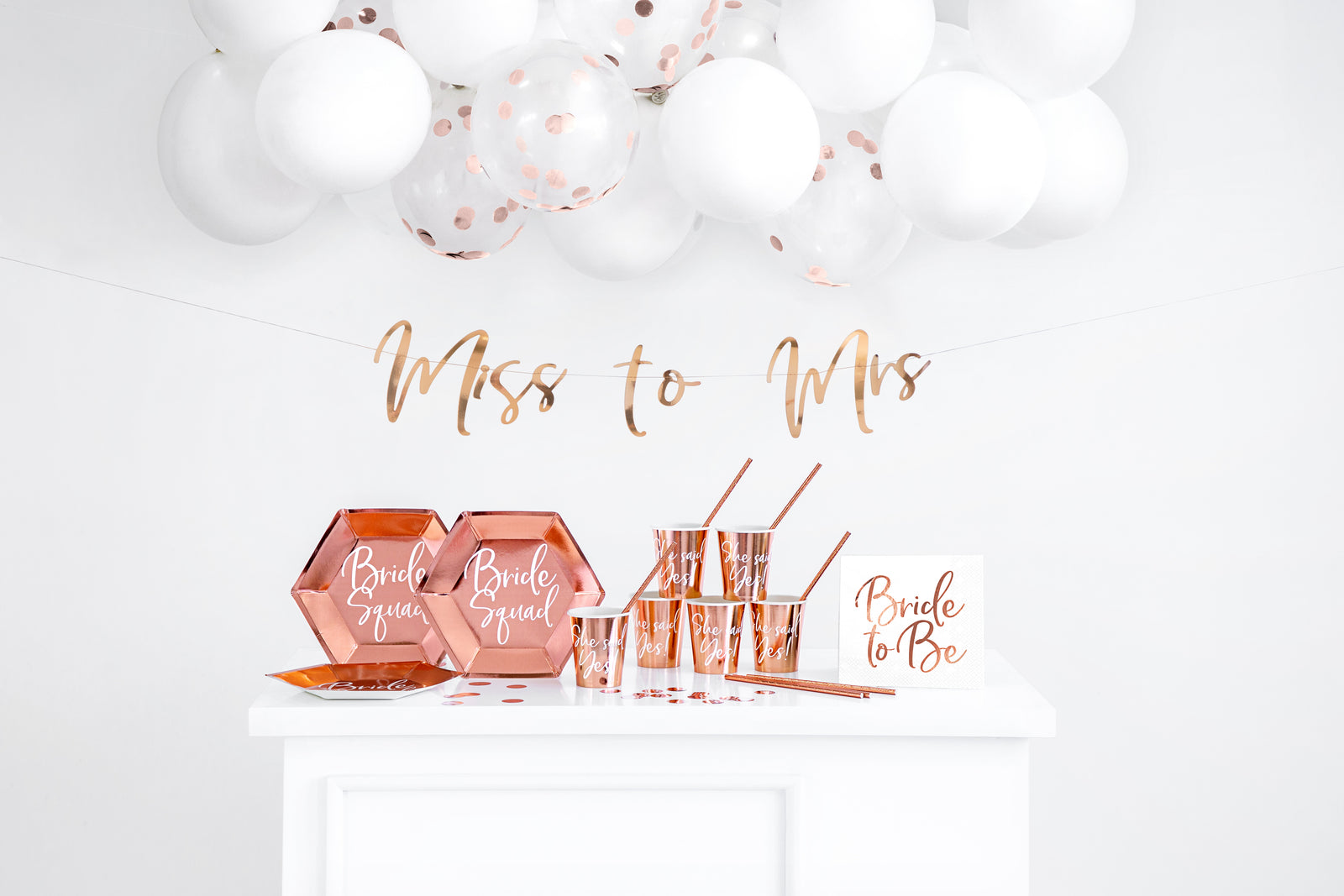 Rose Gold She Said Yes Paper Cups