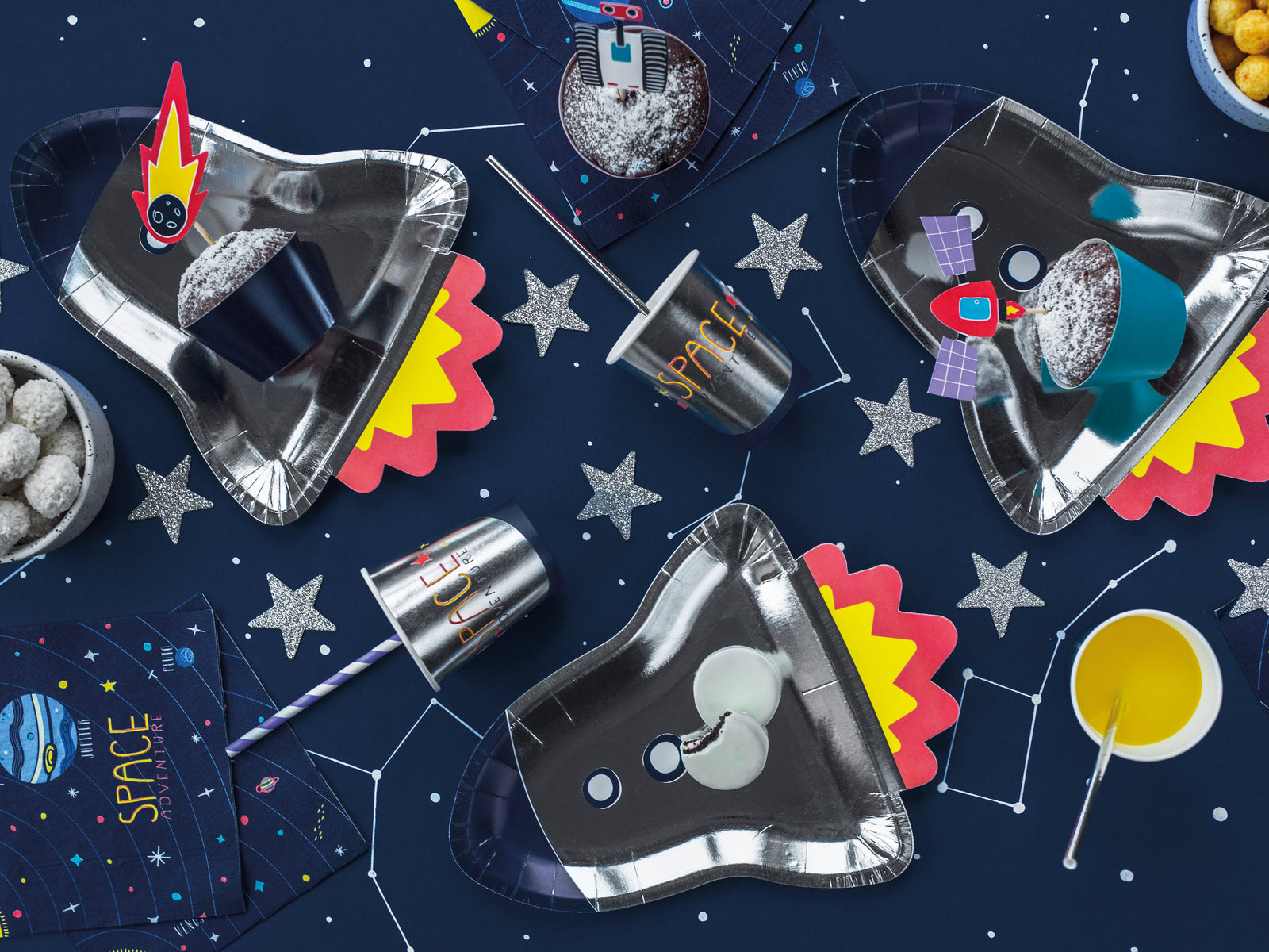 Silver Space Paper Party Cups