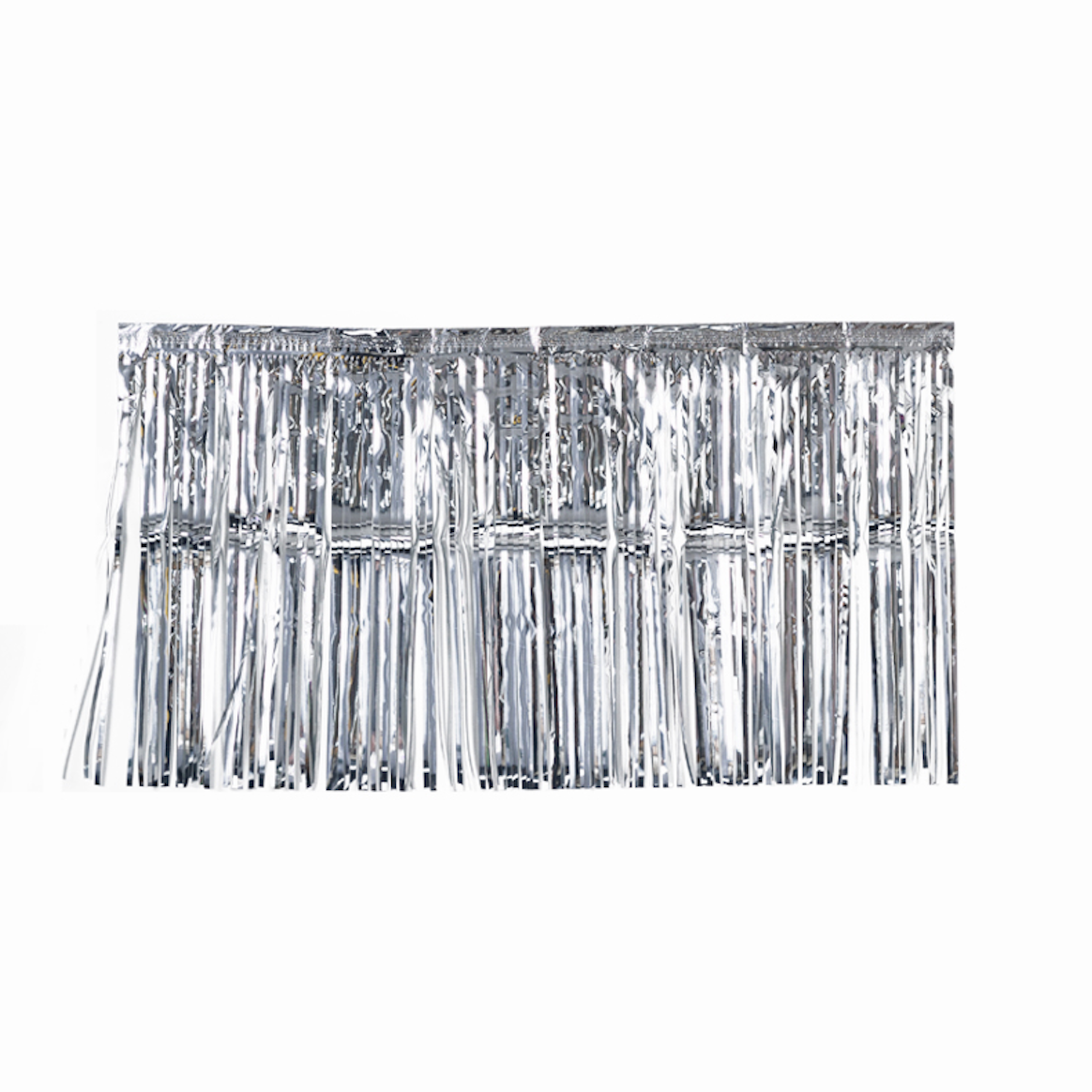Metallic Silver Foil Fringe