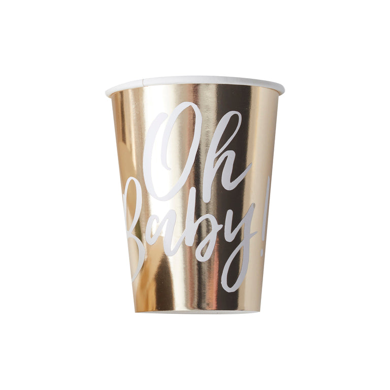 Oh Baby! Gold Baby Shower Cups 