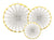White Decorative Rosettes Party Fans