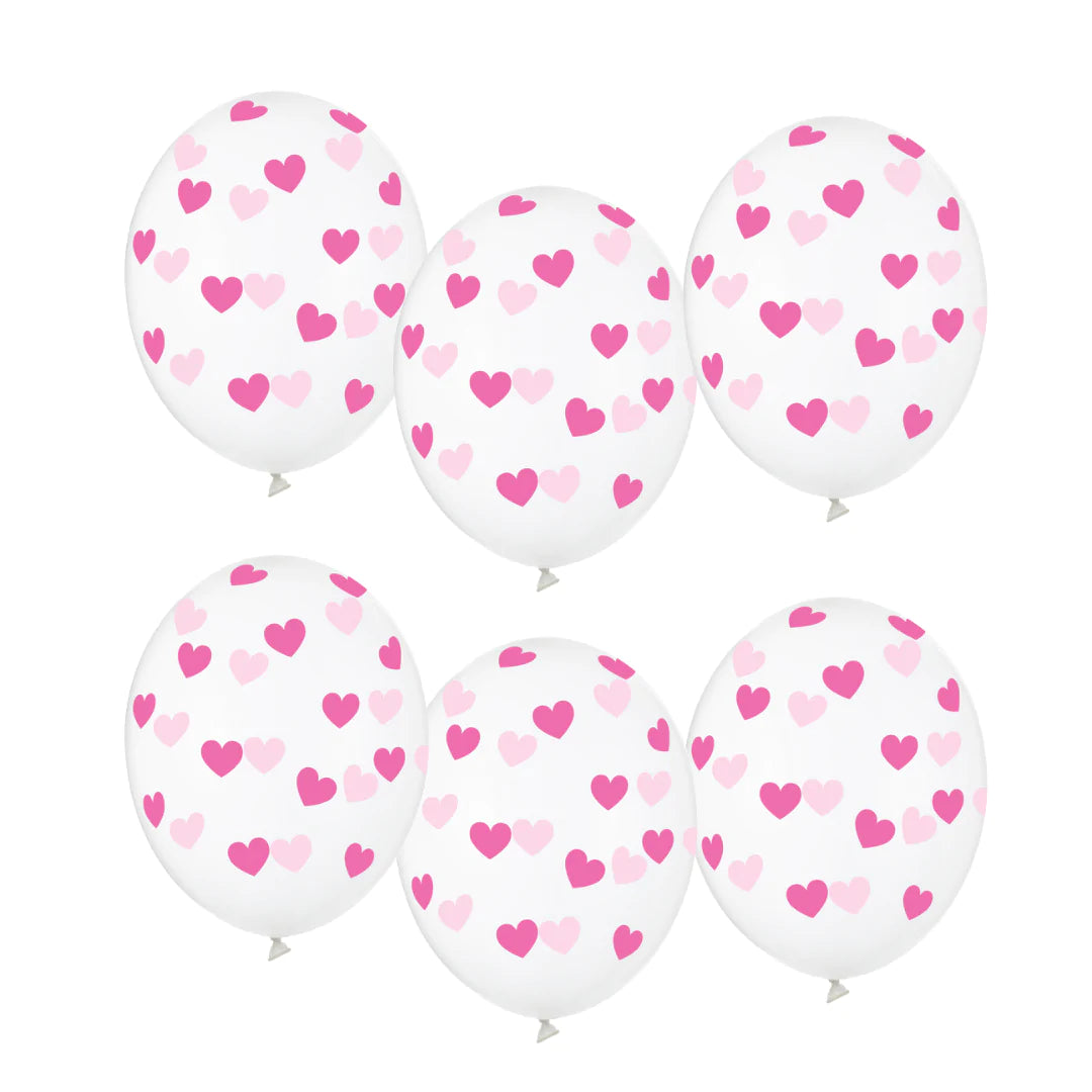 Crystal Clear Pink Hearts Balloon Bouquet