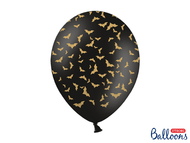 Black and Gold Bat Halloween Balloon
