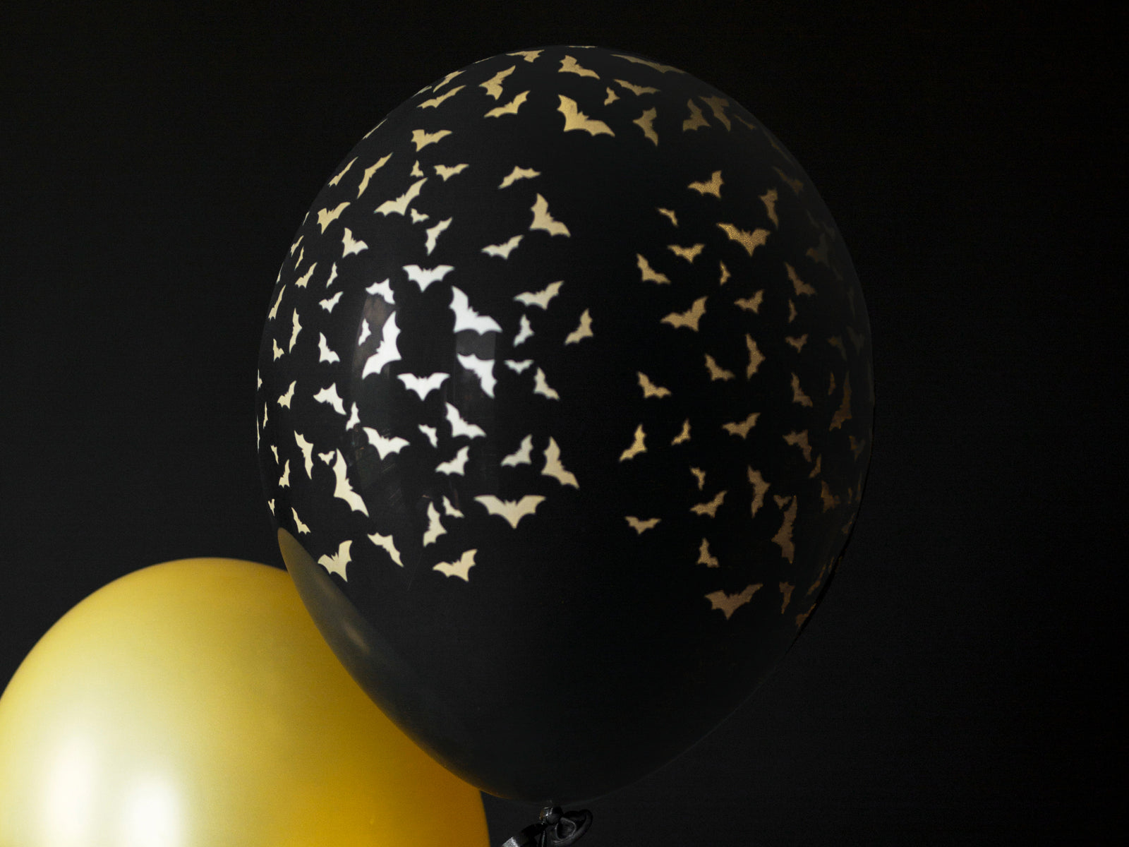 Black and Gold Bat Halloween Balloon