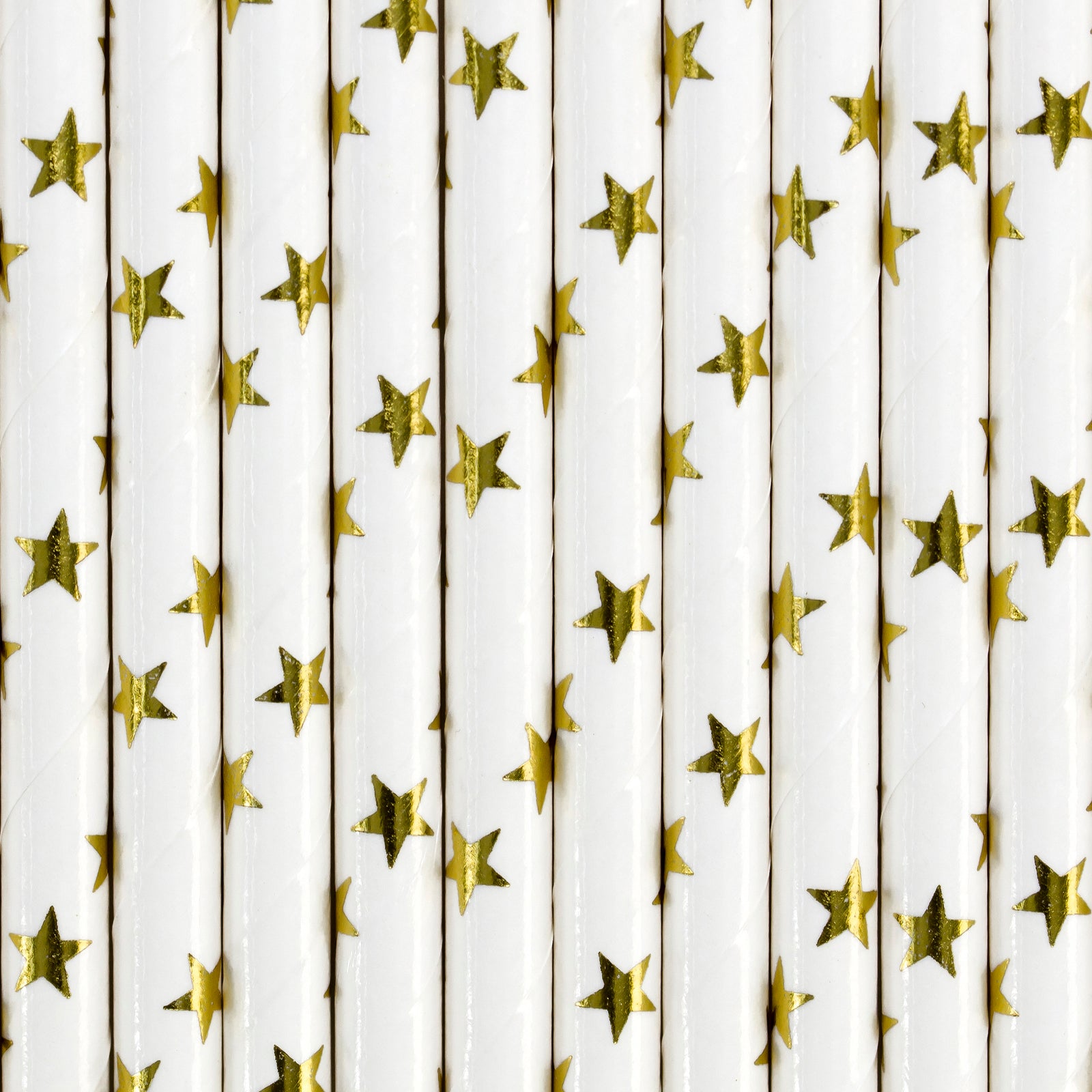 Metallic Gold Stars Paper Straws