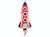 Red Rocket Foil Shaped Balloon