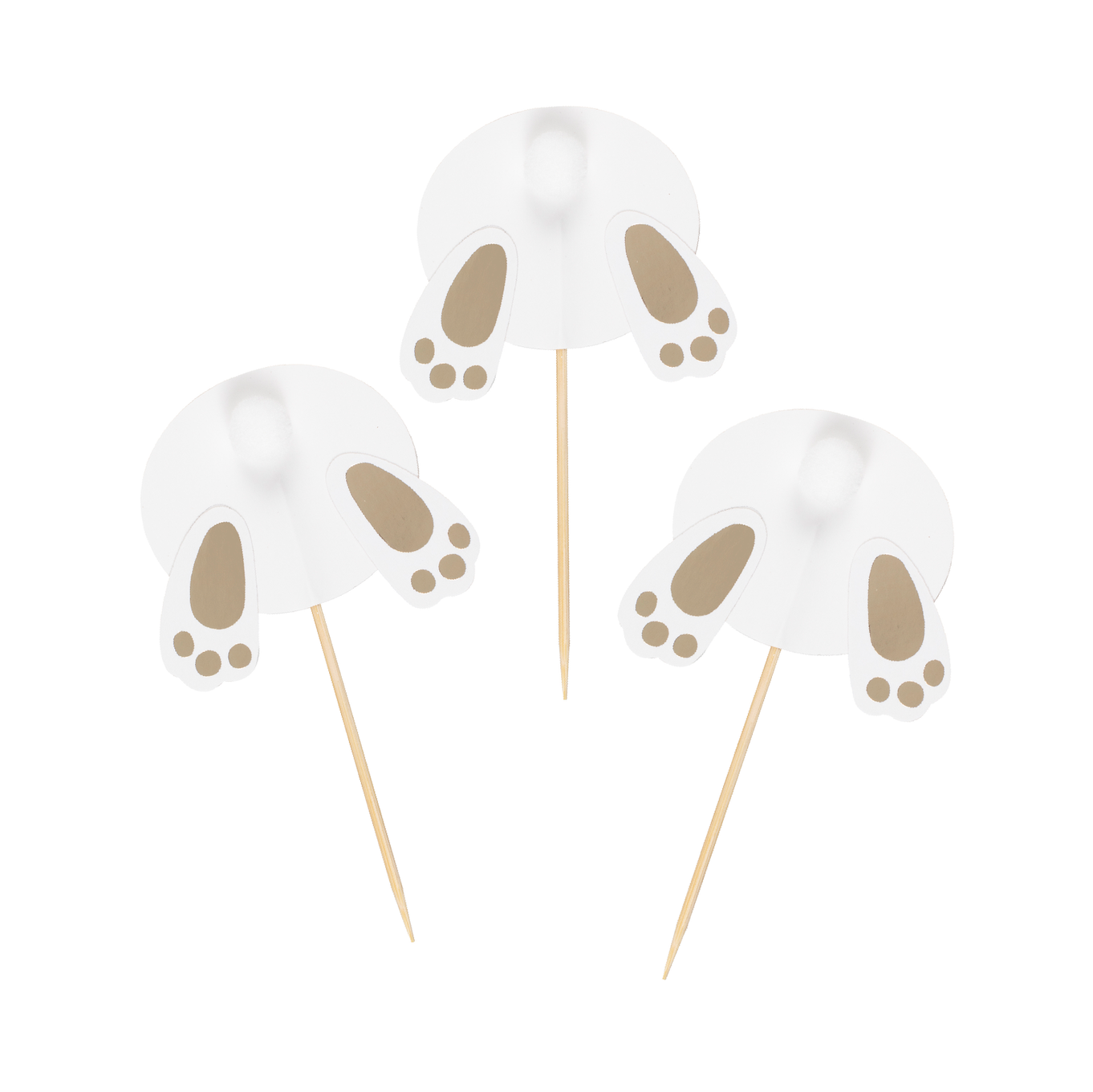 Gold Bunny Bum Cupcake Toppers