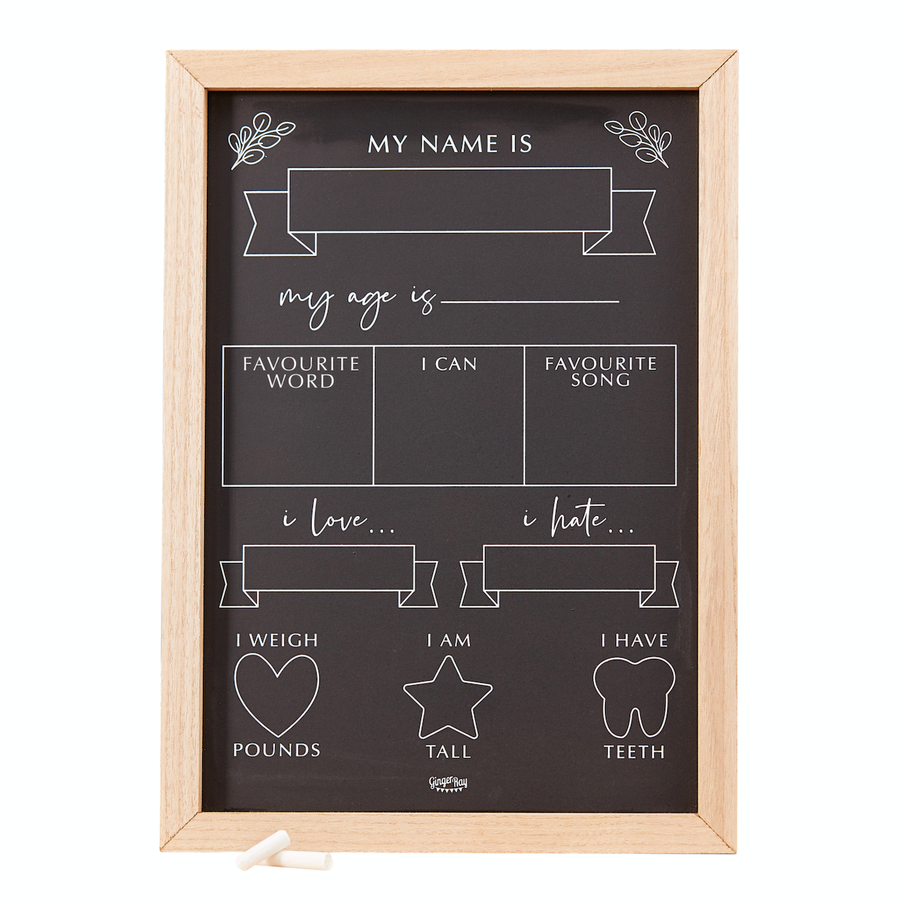 Baby Milestone Chalkboard Sign