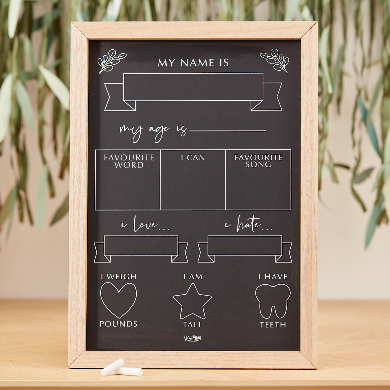 Baby Milestone Chalkboard Sign