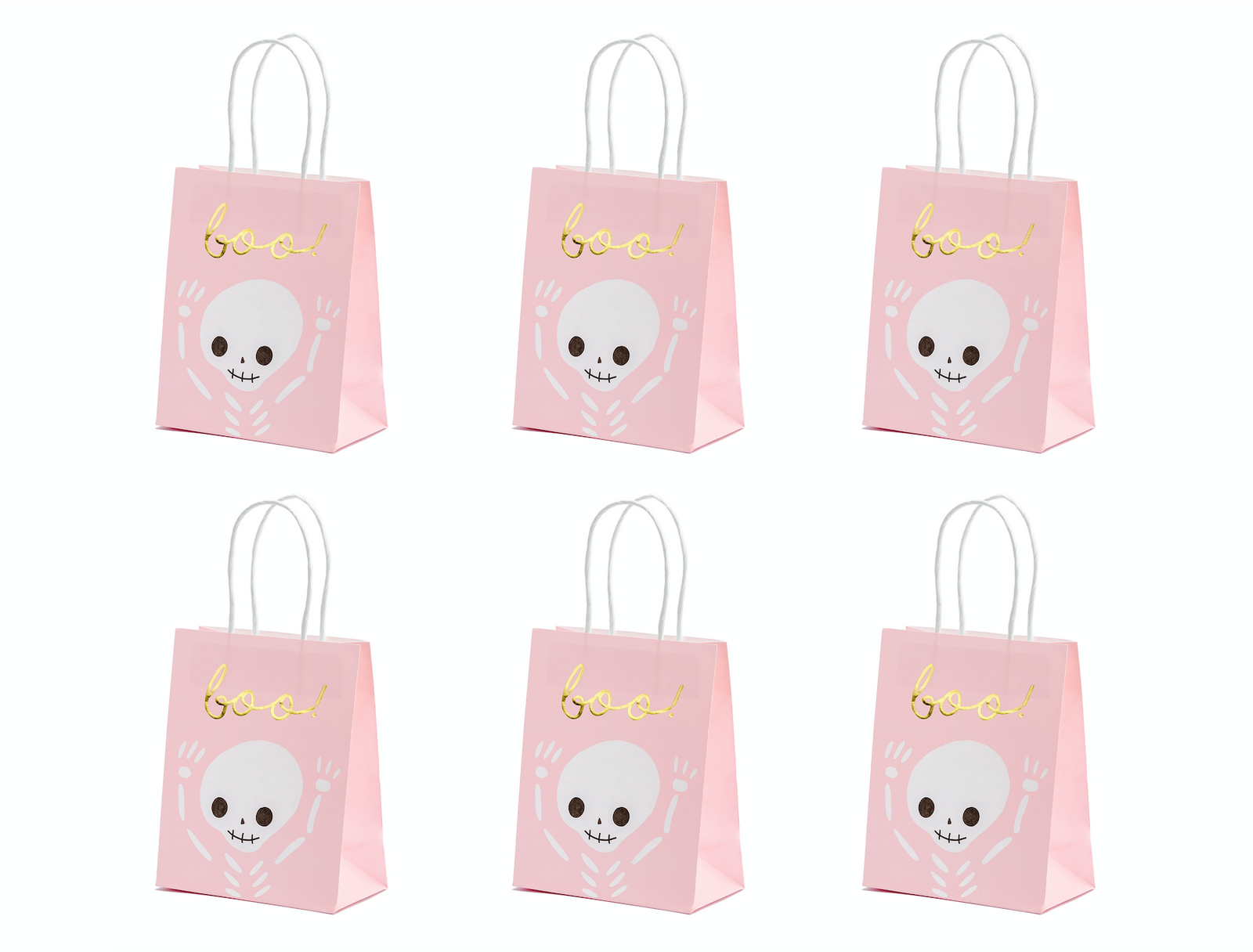 Pink Halloween Boo Favor Bags