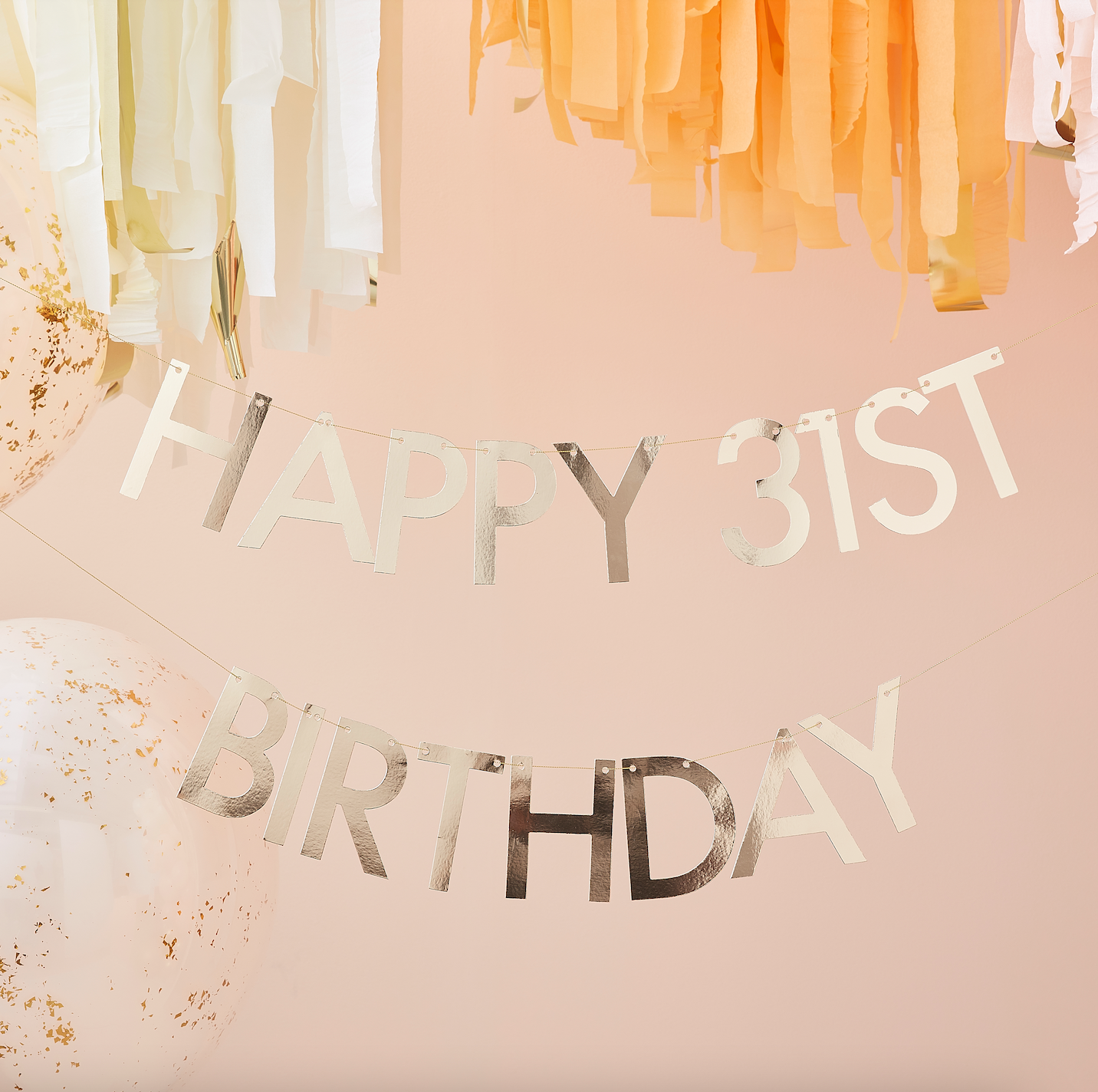 Gold Customizable Happy Birthday Bunting Banner