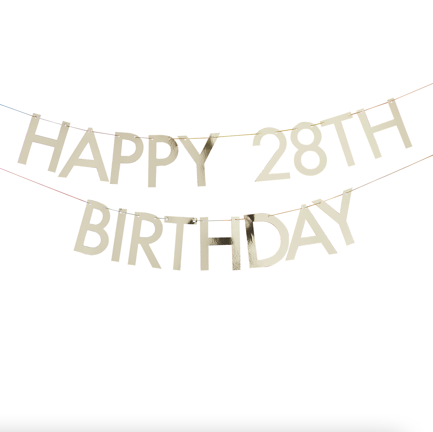 Gold Customizable Happy Birthday Bunting Banner