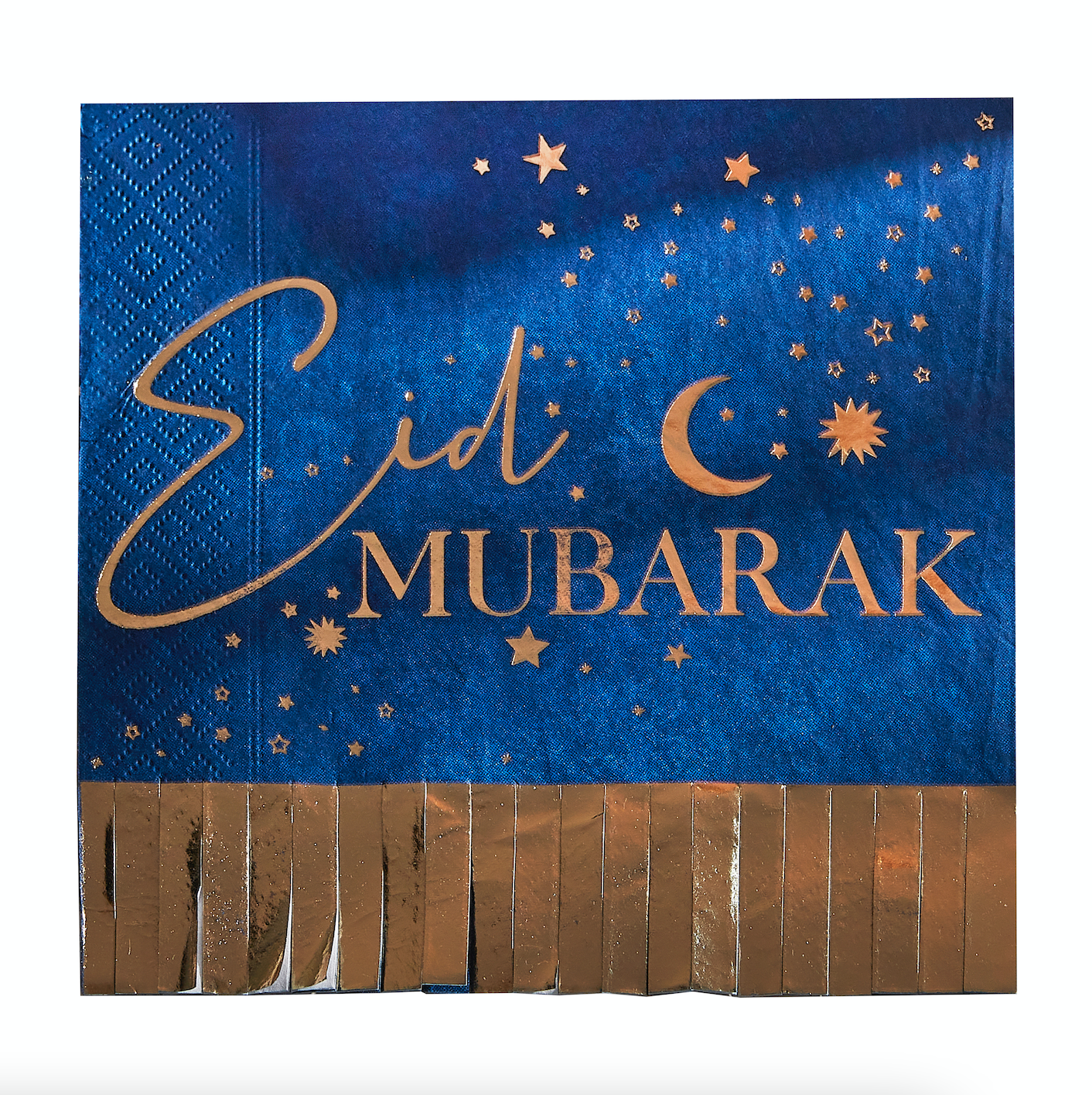 Navy & Gold Eid Mubarak Fringe Napkin