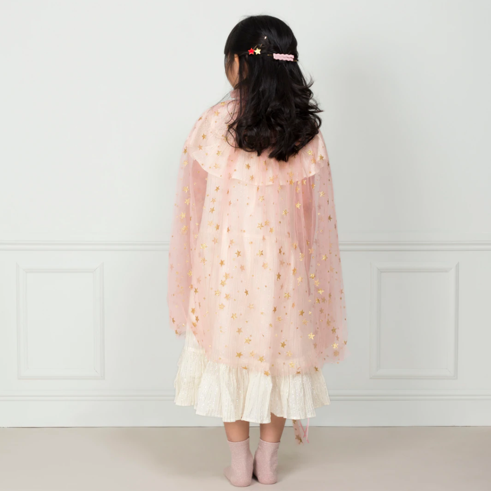 Pink Star Tulle Cape Costume