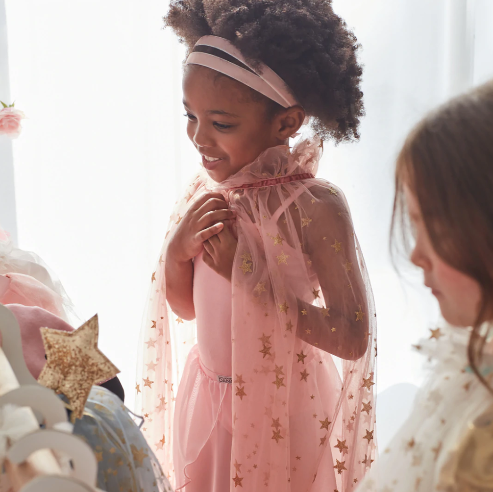 Pink Star Tulle Cape Costume