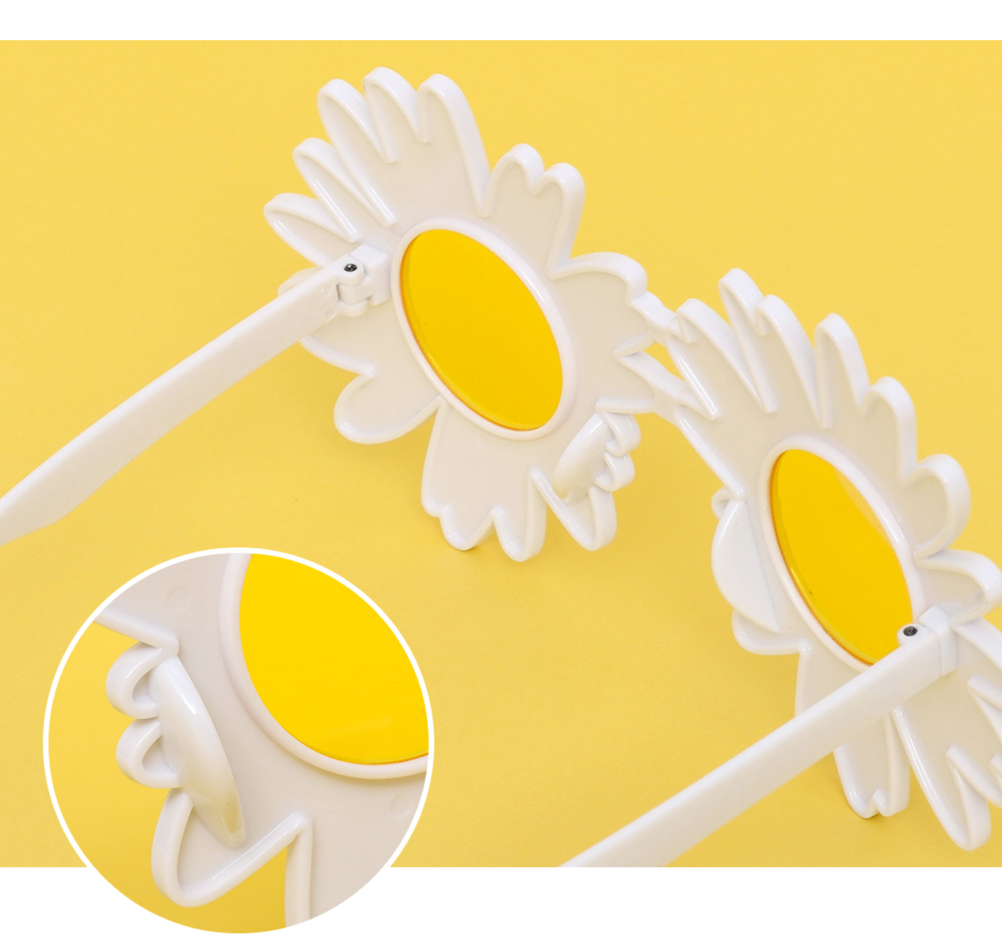 White Daisy Flower Glasses