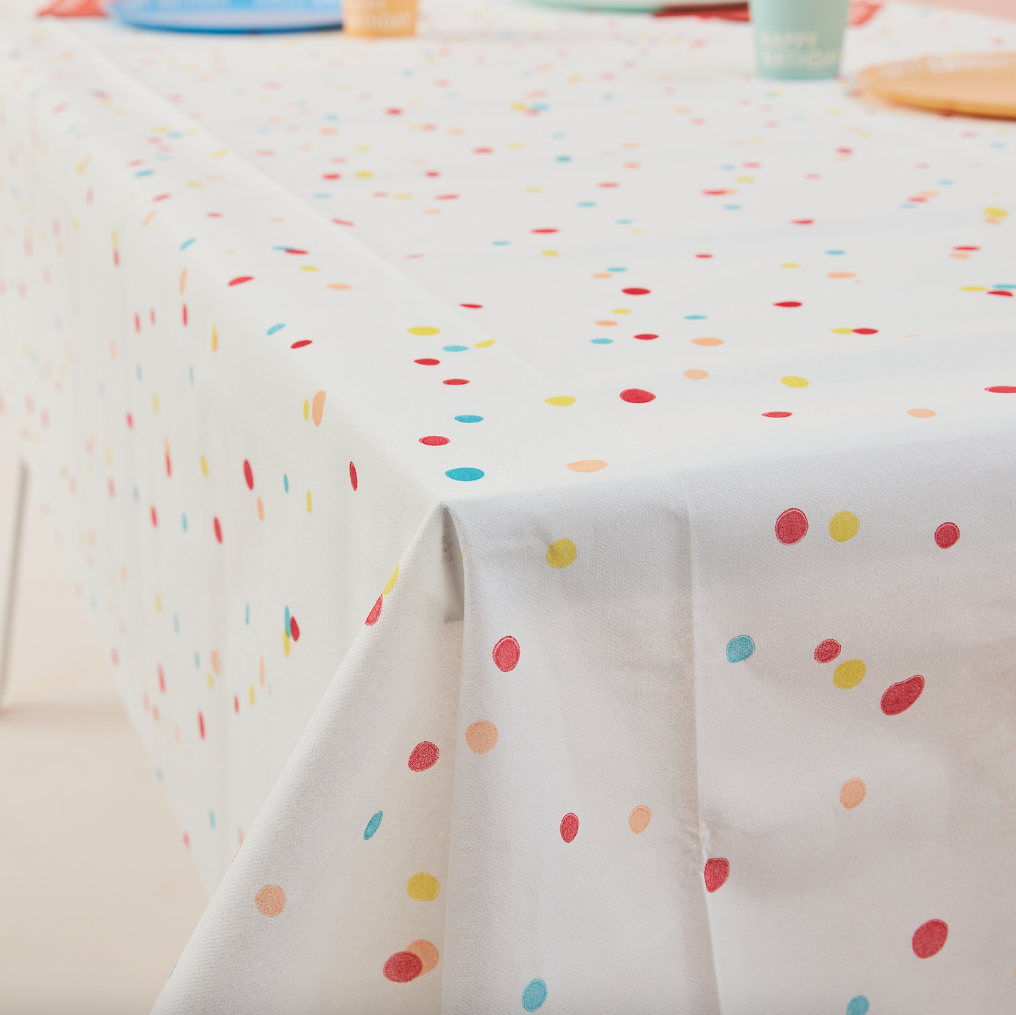 Multicolored Speckle Print Paper Tablecloth