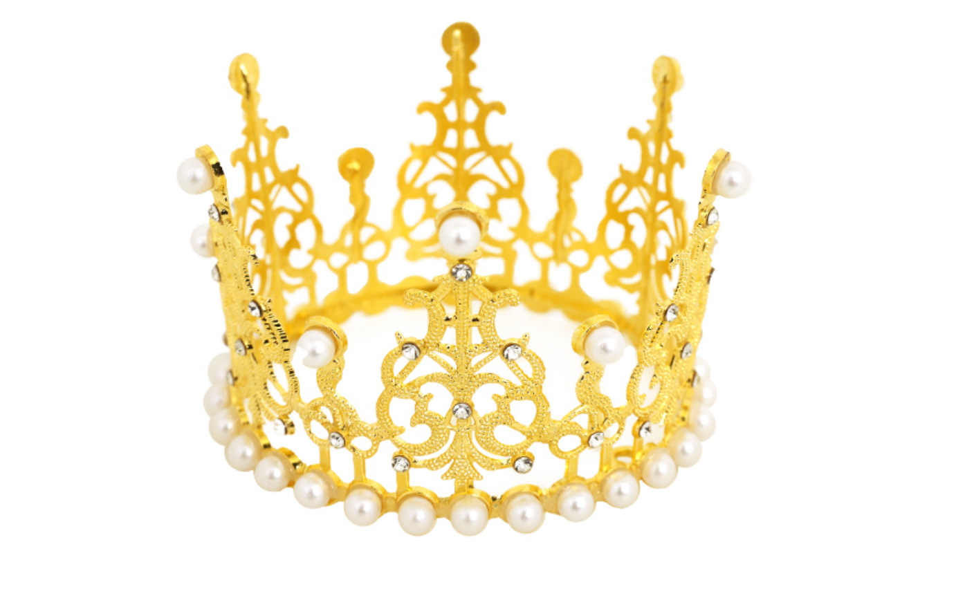 Gold Pearl Tiara Crown