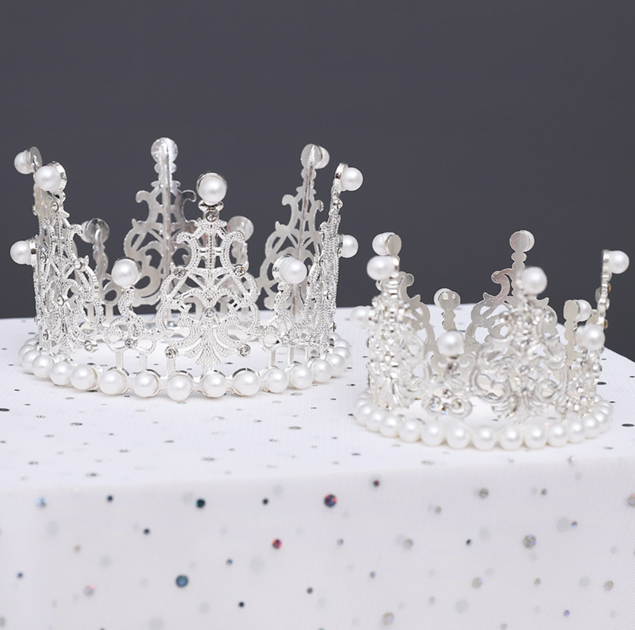 Silver Pearl Tiara Crown