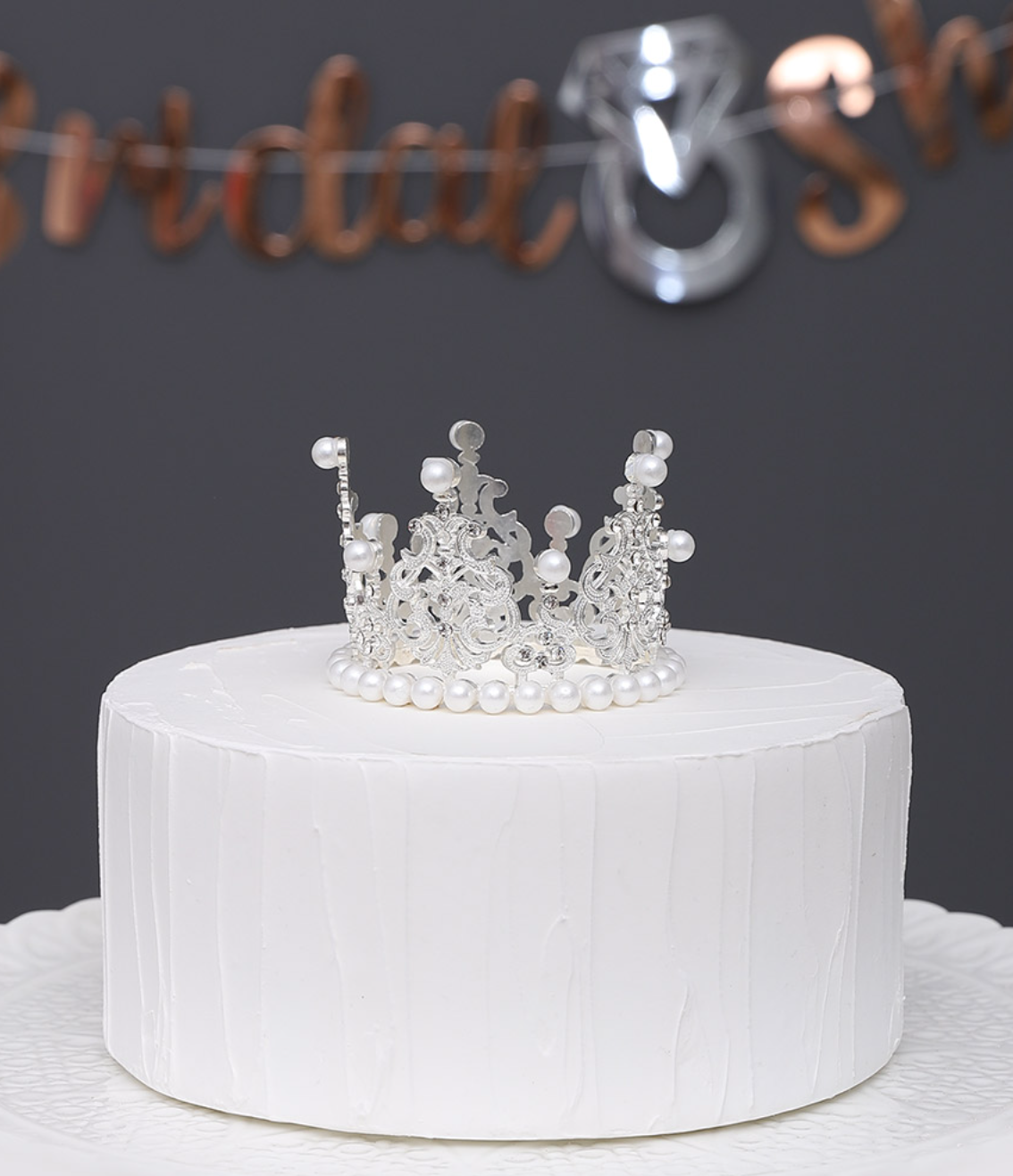 Silver Pearl Tiara Crown