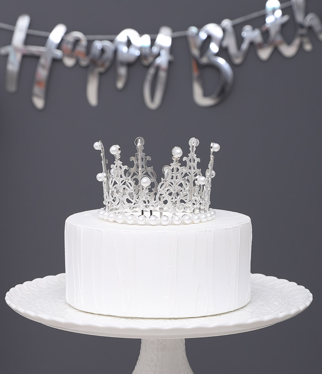 Silver Pearl Tiara Crown