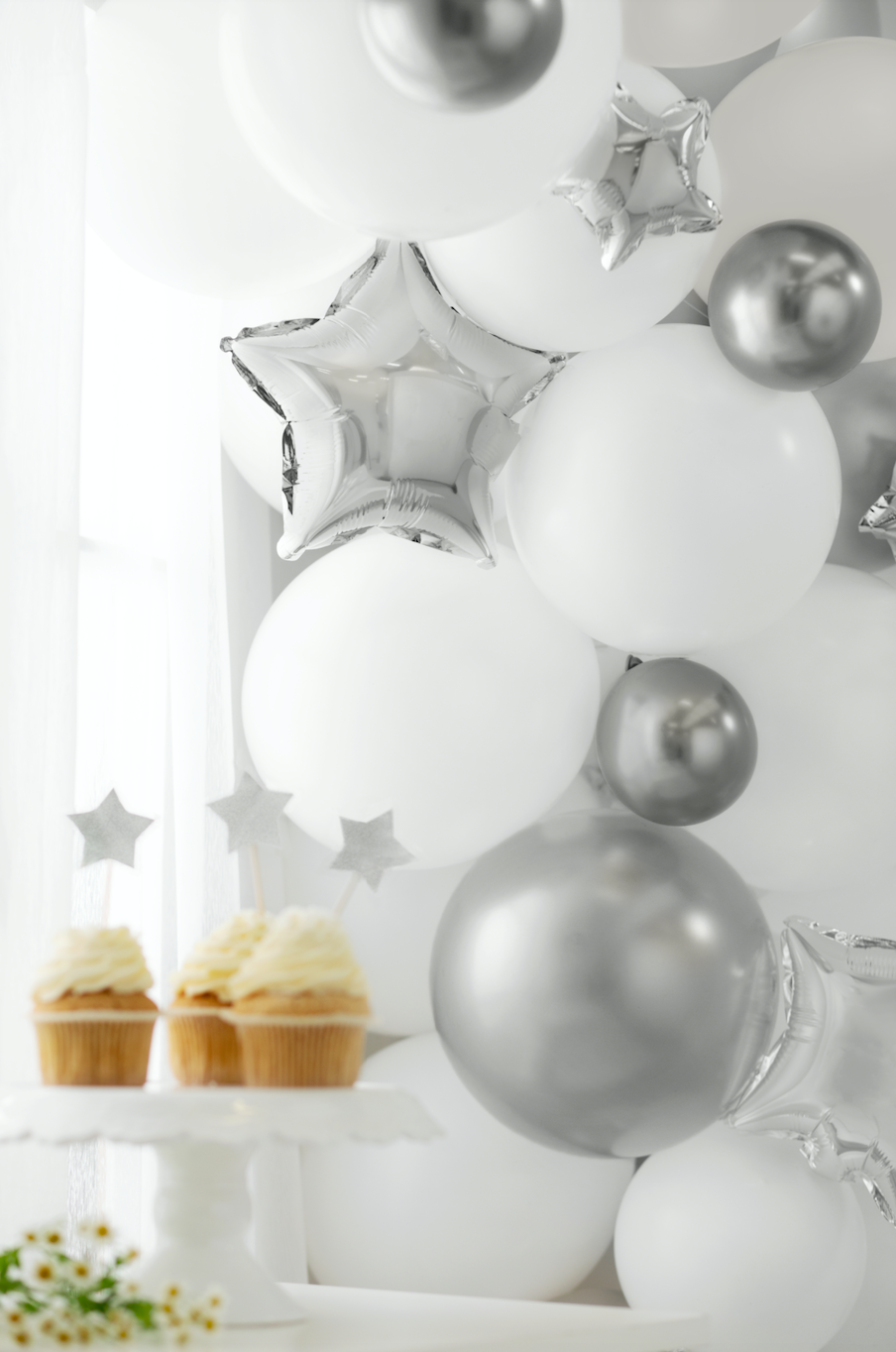 Mini Dark Silver Glossy Balloons