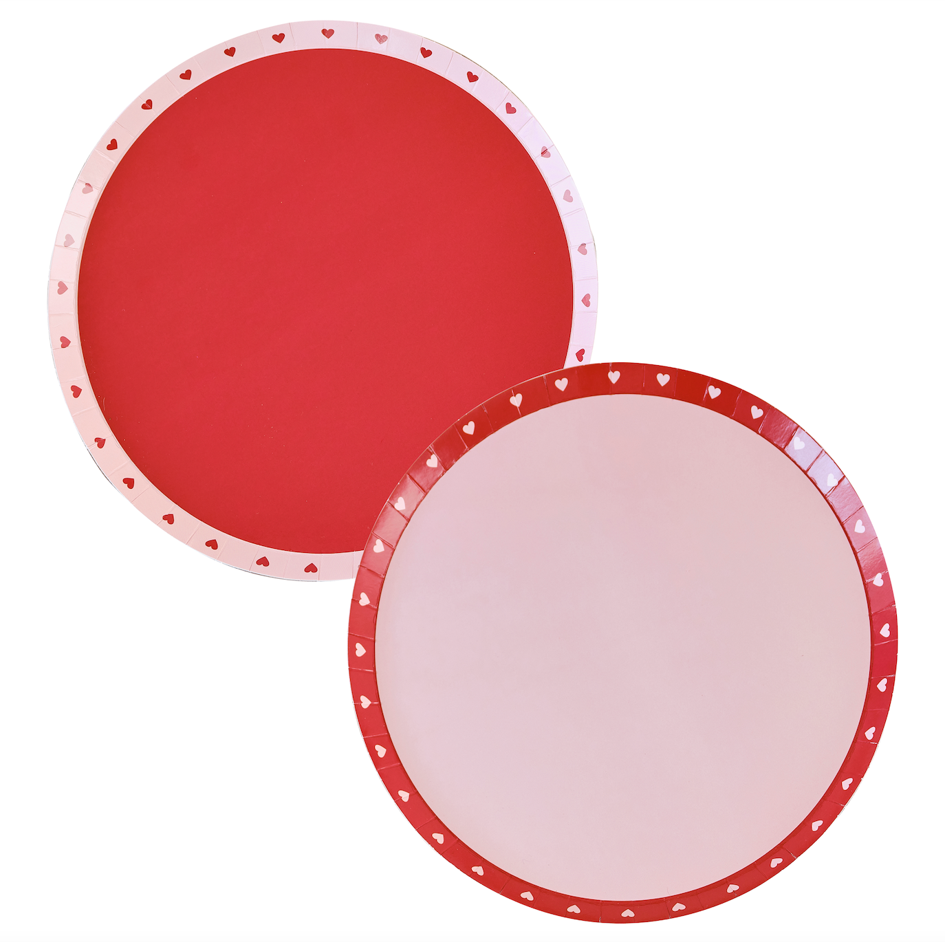 Red & Pink Valentines Heart Plates