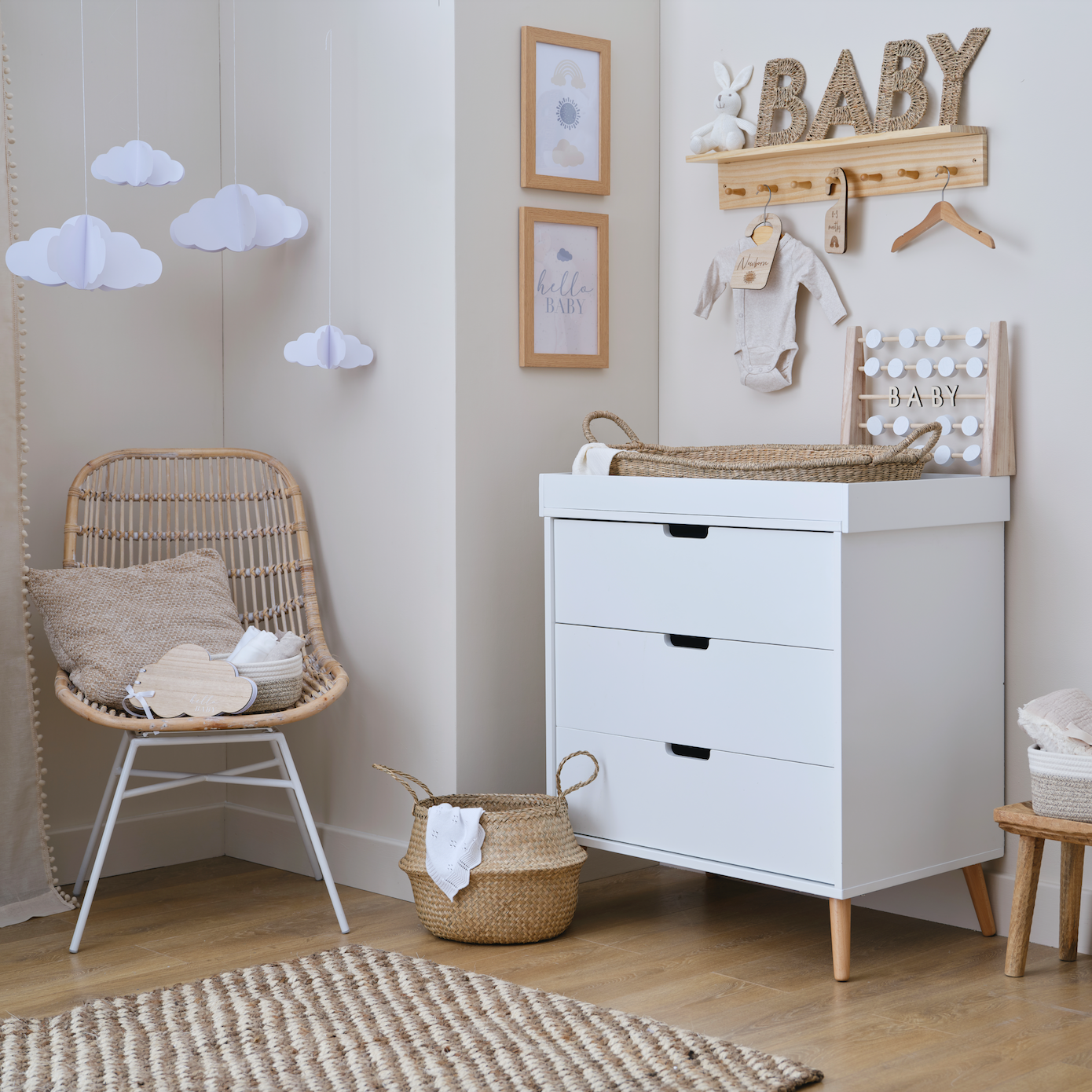 Wicker Baby Sign Nursery Decoration