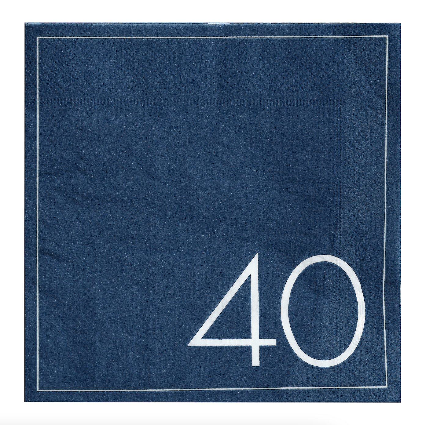 Navy 40th Birthday Milestone Paper Napkins