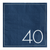 Navy 40th Birthday Milestone Paper Napkins