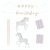 Princess Unicorn Happy Birthday Cake Topper