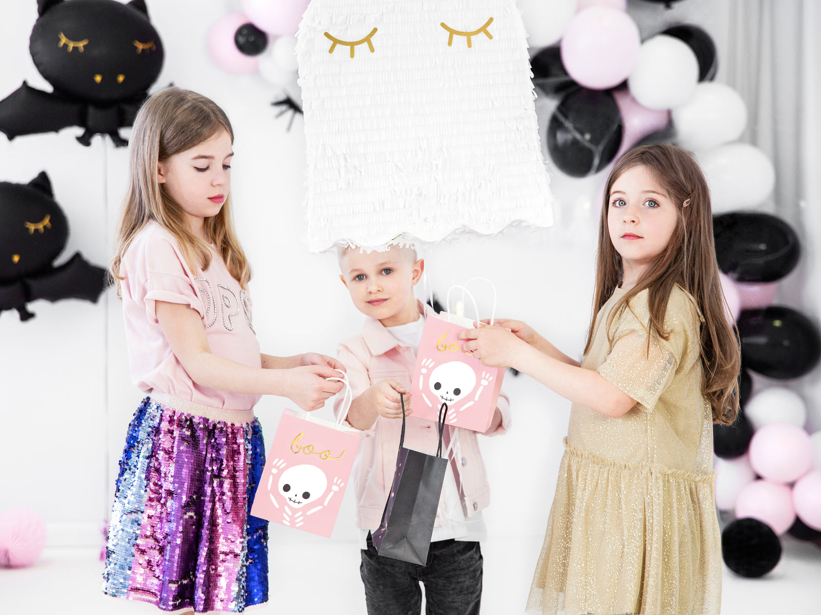 Pink Halloween Boo Favor Bags