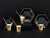 Black & Gold Star Dessert Plates