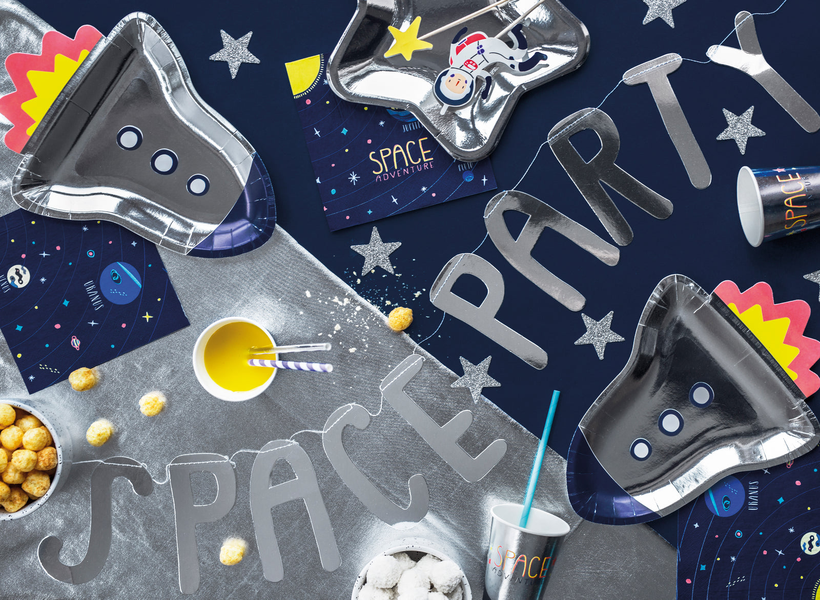 Space Rocket Shaped Party Plates