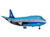 Large Blue Flying Airplane Shape Foil Balloon